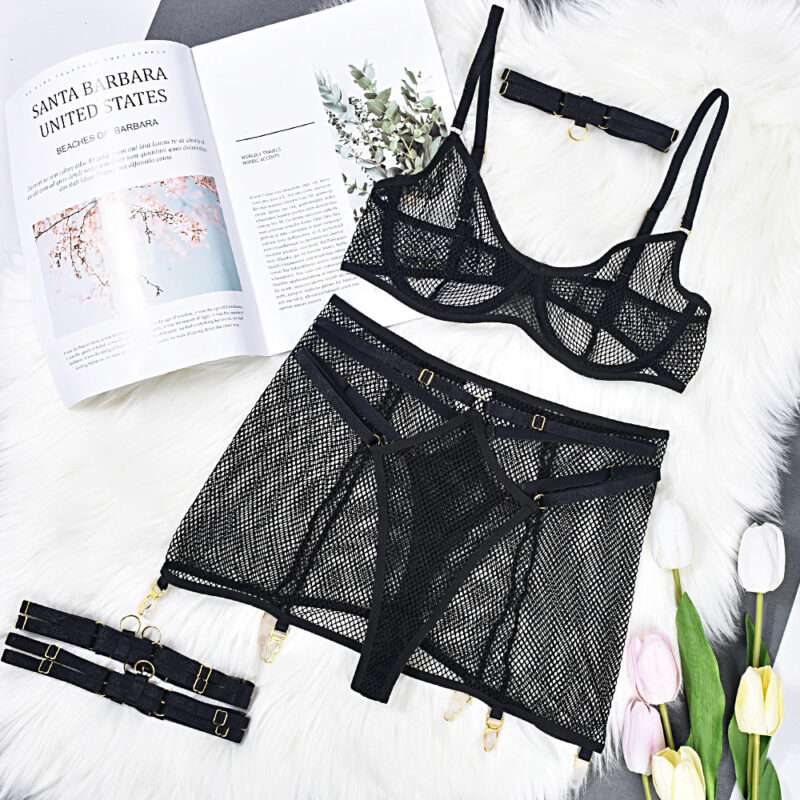 Sexy Transparent 5-piece Lingerie Set - Image 2