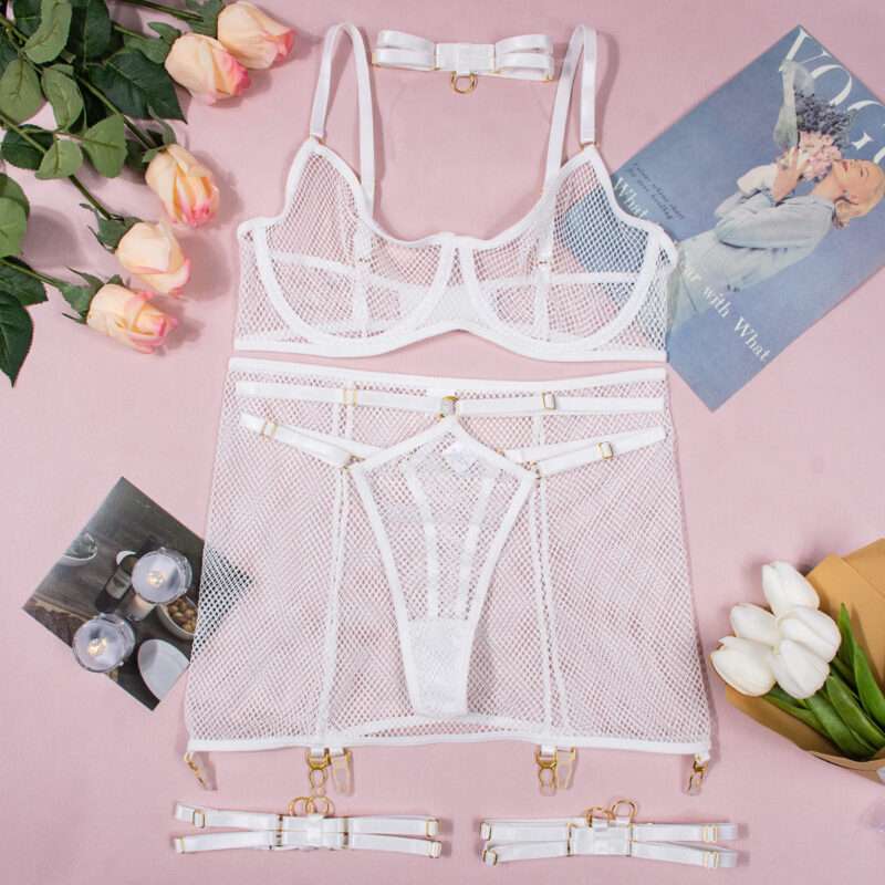 Sexy Transparent 5-piece Lingerie Set - Image 5