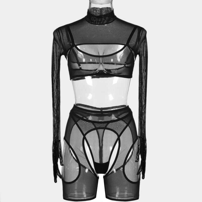 Sheer Mesh Lingerie  Set - Image 2