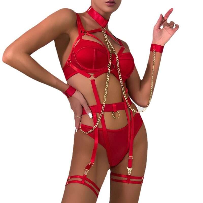 Role Play Chain Set 4 Piece Lingerie Set - Image 4