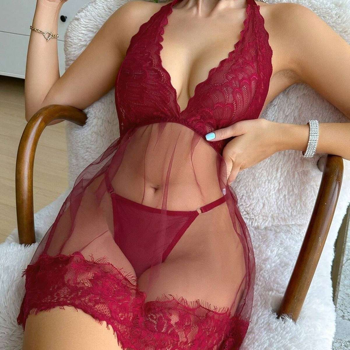 Perspective Mesh Lace Lingerie